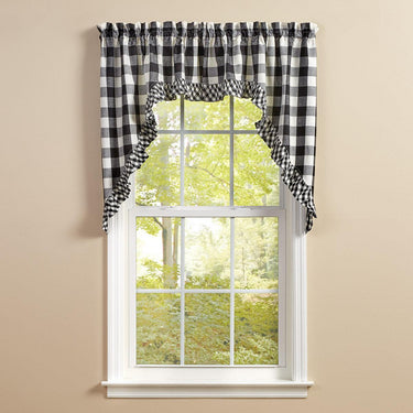 Wicklow Ruffled Swags - Black & Cream 72